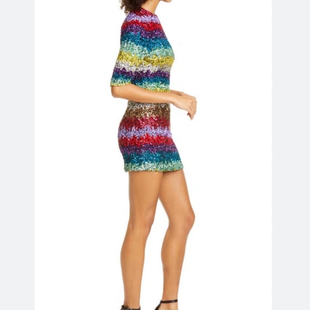 NWT • Alice + Olivia • Rainbow Sequin Mini Dress
